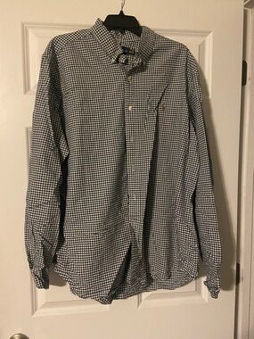Ralph Lauren Black and White Gingham Button-Down Shirt